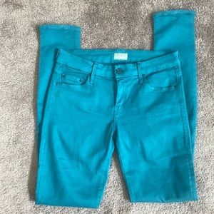Mother Jeans Sz 27 The Looker Teal Skinny Jeans
